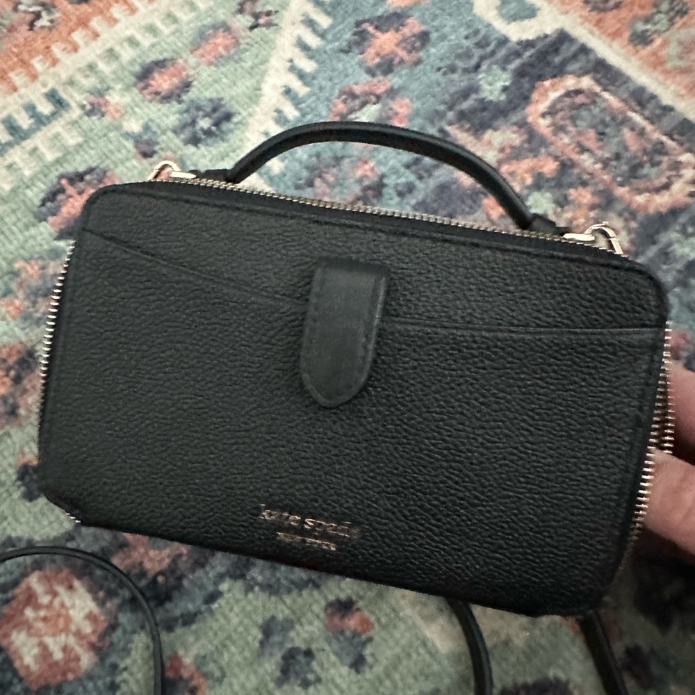 Kate Spade - black leather - Zip Code Double Zip top handle / crossbody